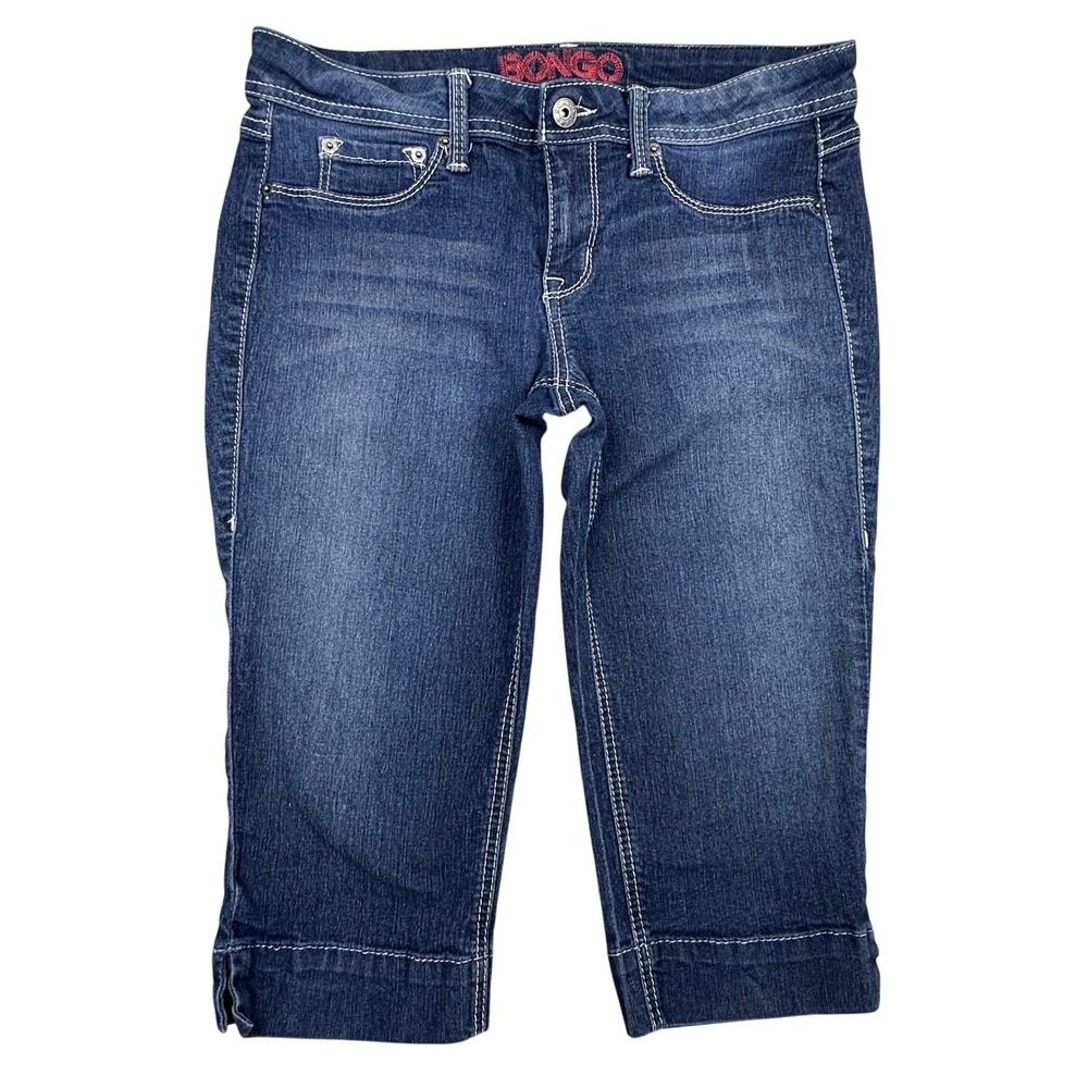 Bongo Womens Dark Wash Capri Jeans Cropped  super low rise Y2K 90s style Size 9
